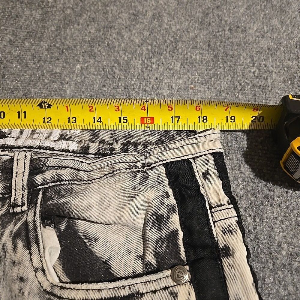 Encrypted Jeans Mens 38x32 (Fits 37x30) Acid Wash Skinny Fit Distressed Stretchy - Picture 5 of 11
